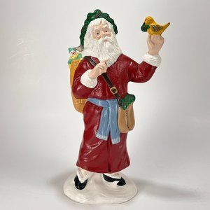 Vtg Old World Santa Claus Figure Provincial Mold Hand Painted Ceramic 90s